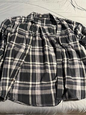 Dickies Blue and White Plaid Shirt